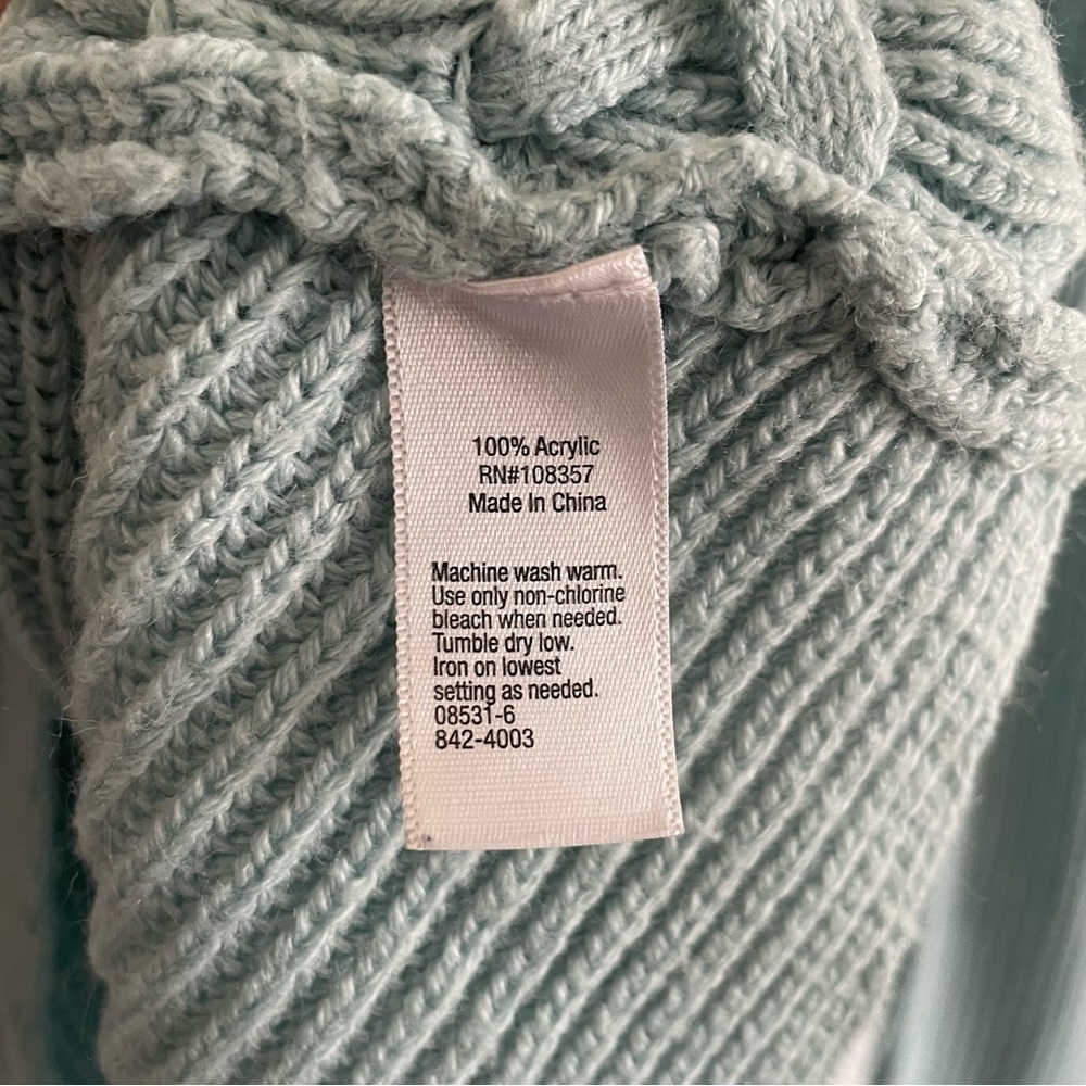$10 SALE Pastel Crew Neck Sweater Textured Knit Crisscross Detail Women’s Top - Picture 5 of 5